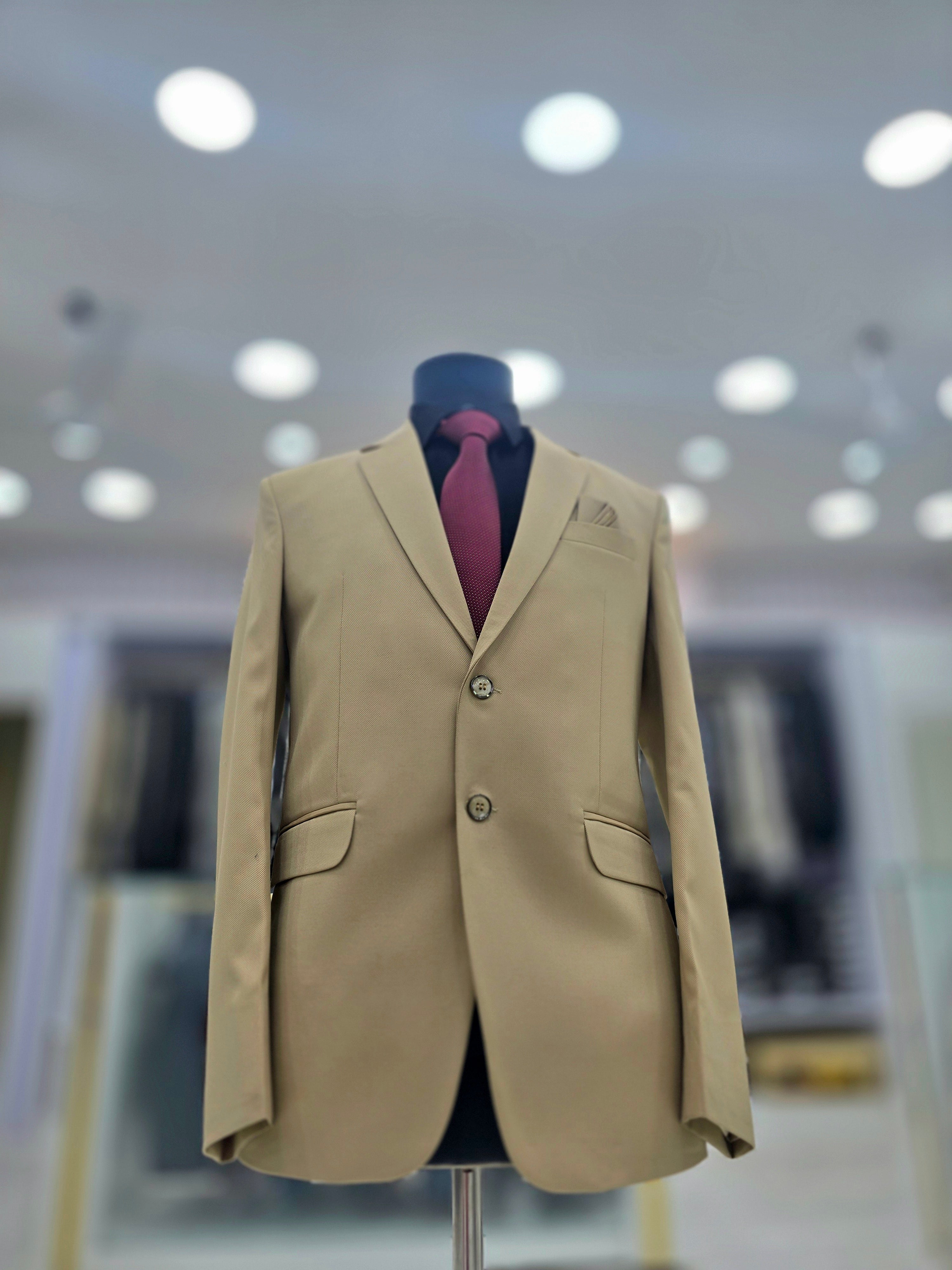 Classic beach colour two piece formal suit with blazer and pants