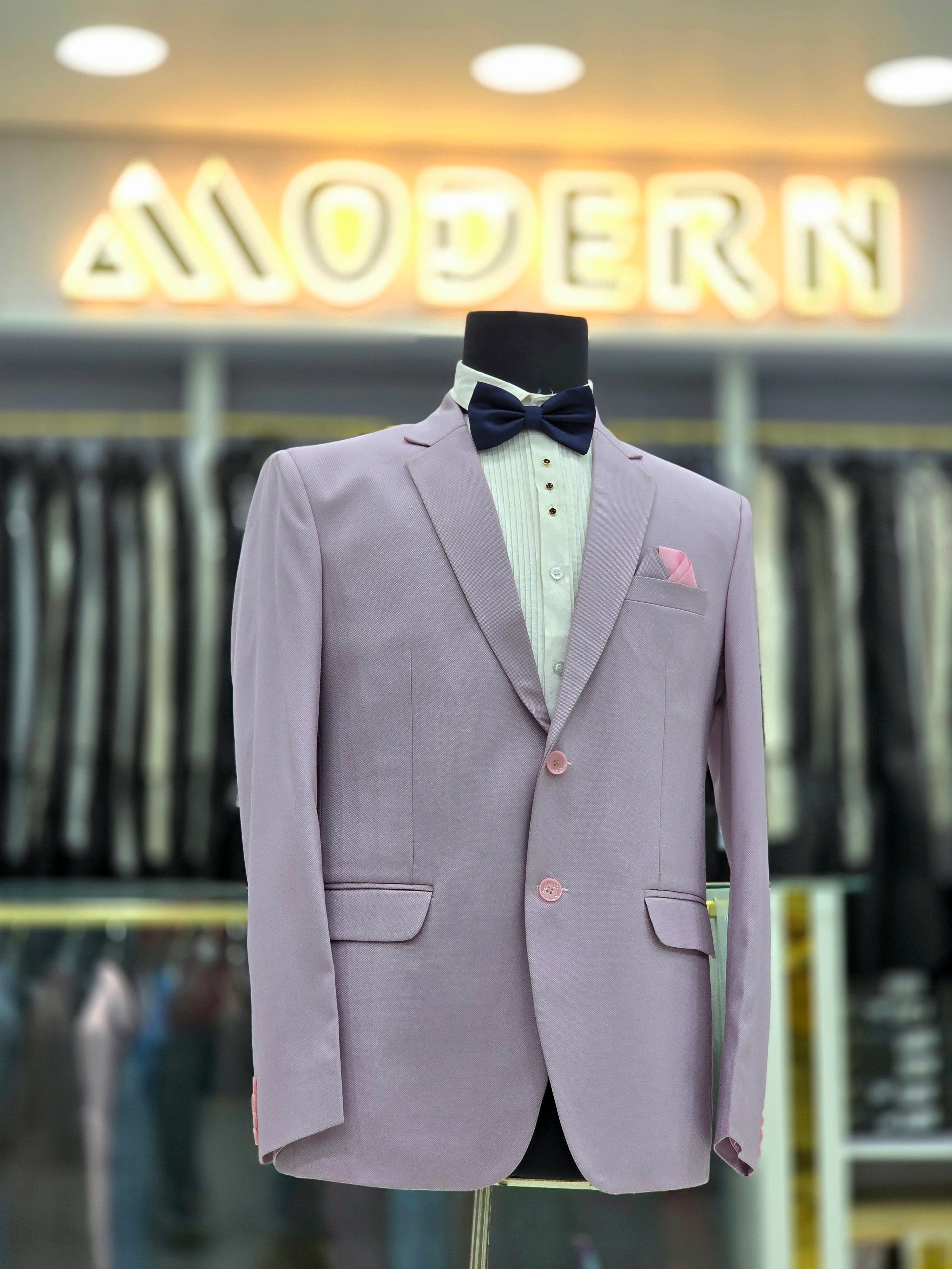 Pink purple colored formal suit two piece with blazer and pants