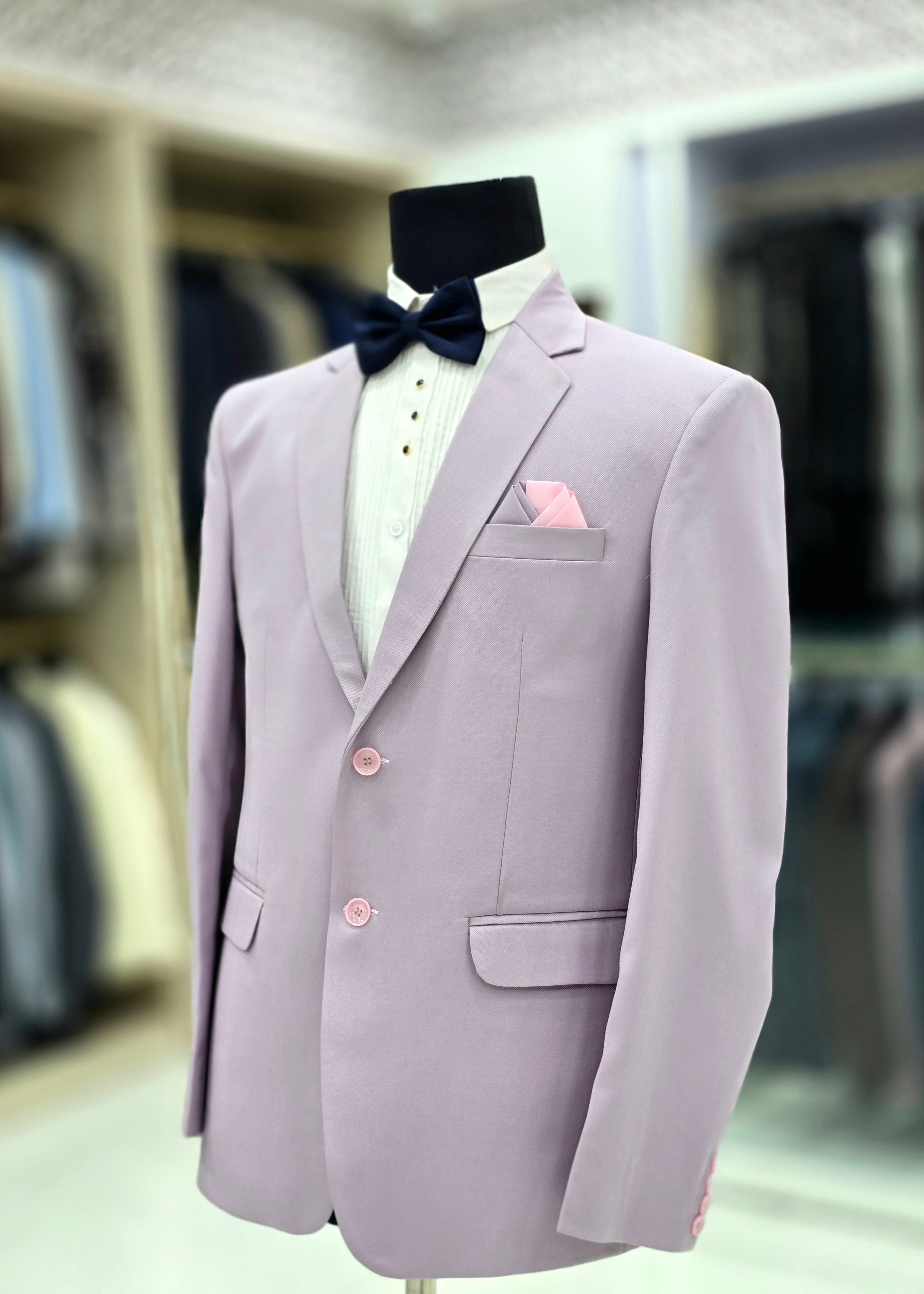 Pink purple colored formal suit two piece with blazer and pants