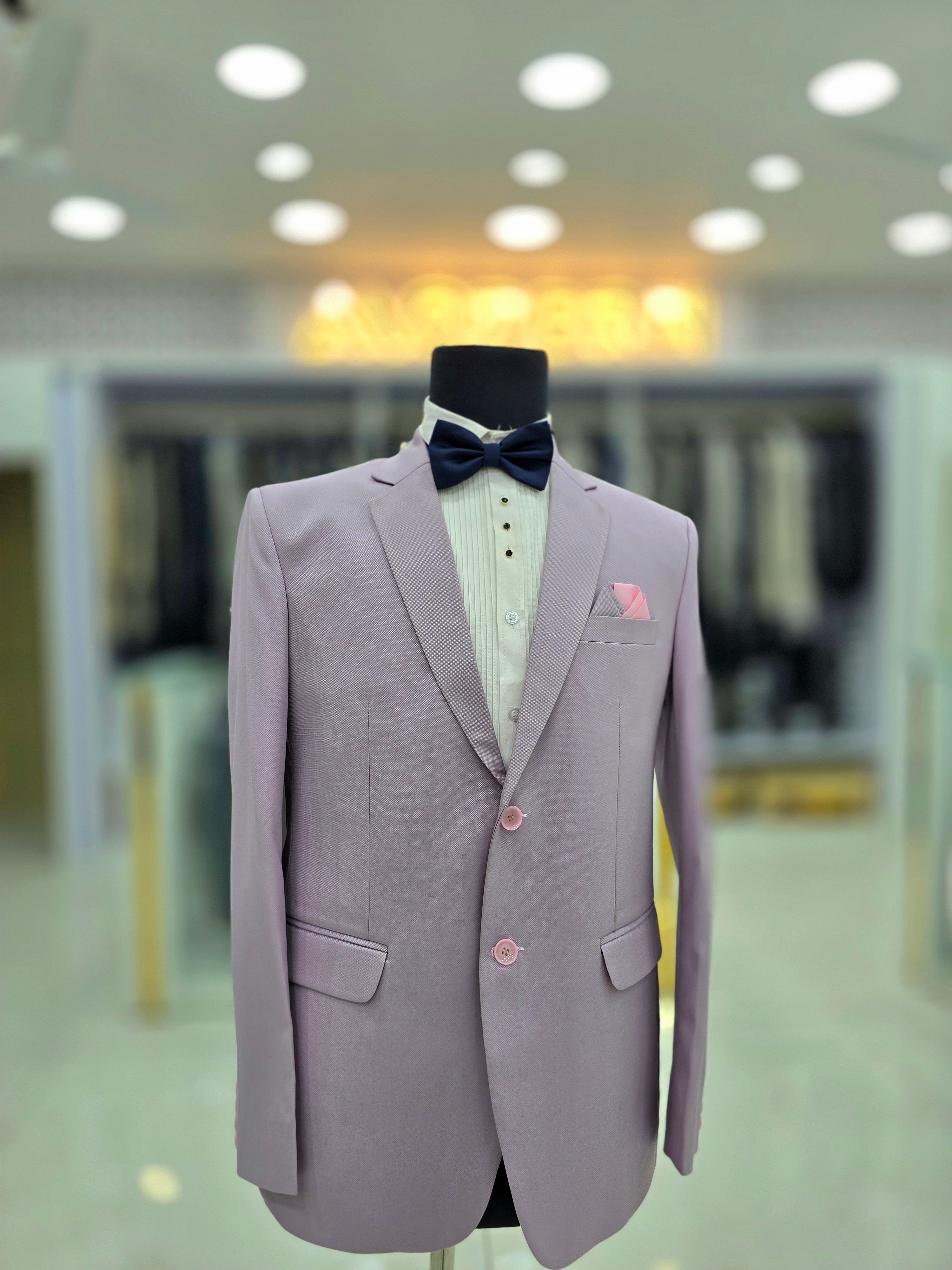 Pink purple colored formal suit two piece with blazer and pants