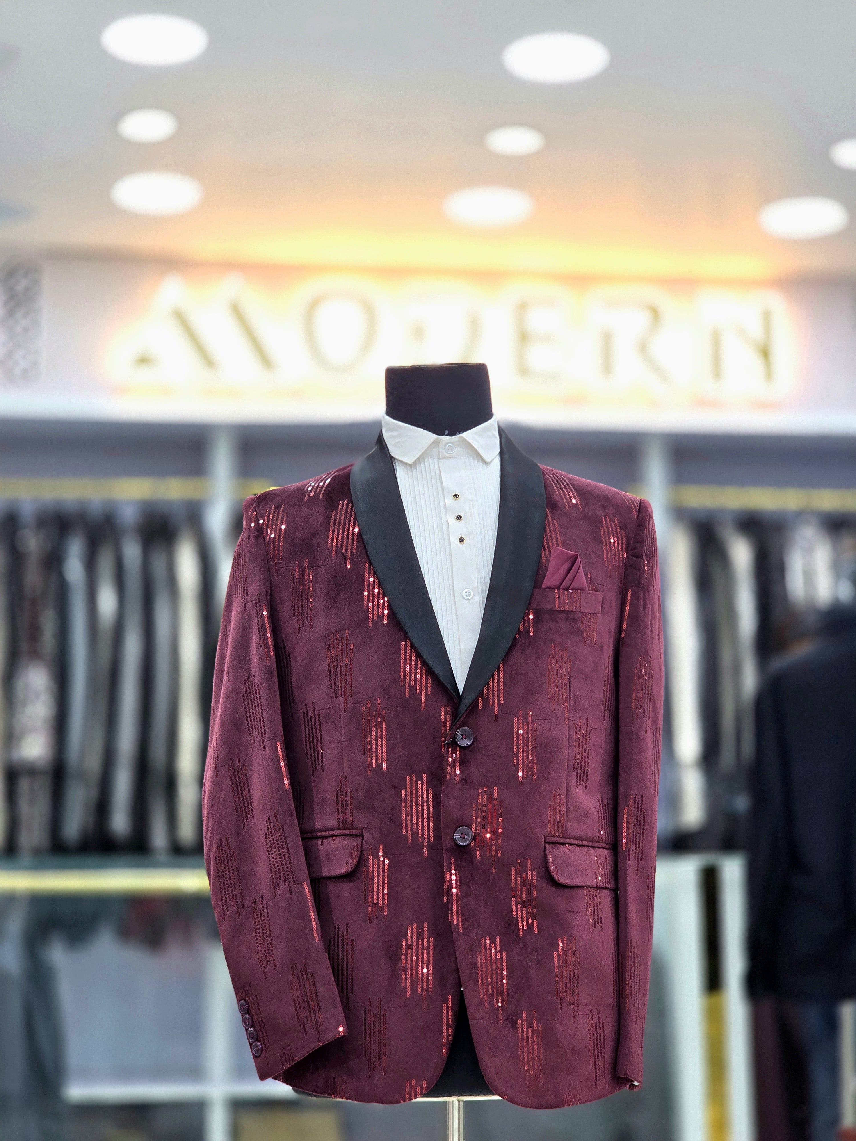 Velvet wine colour designer blazer