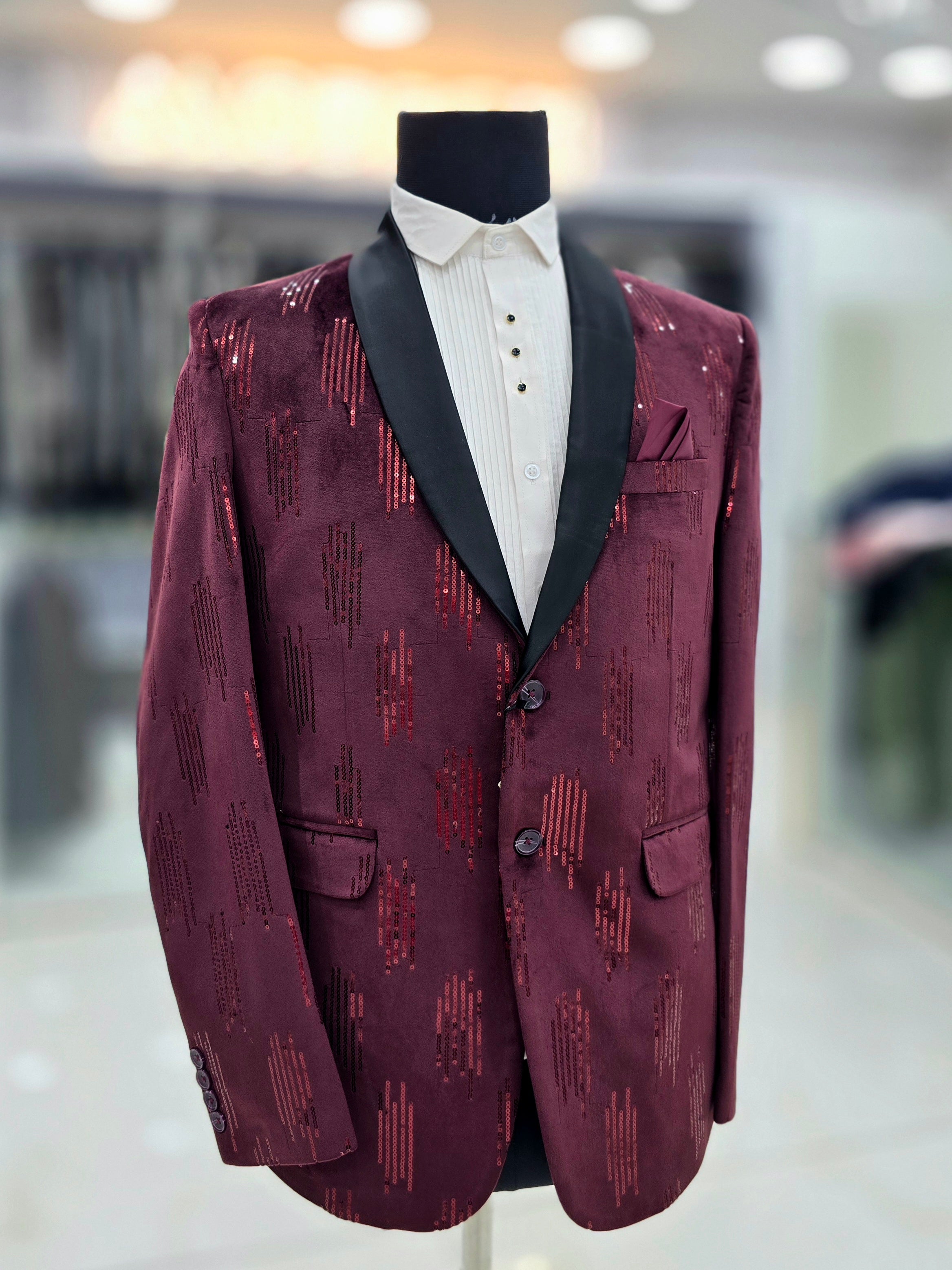 Velvet wine colour designer blazer