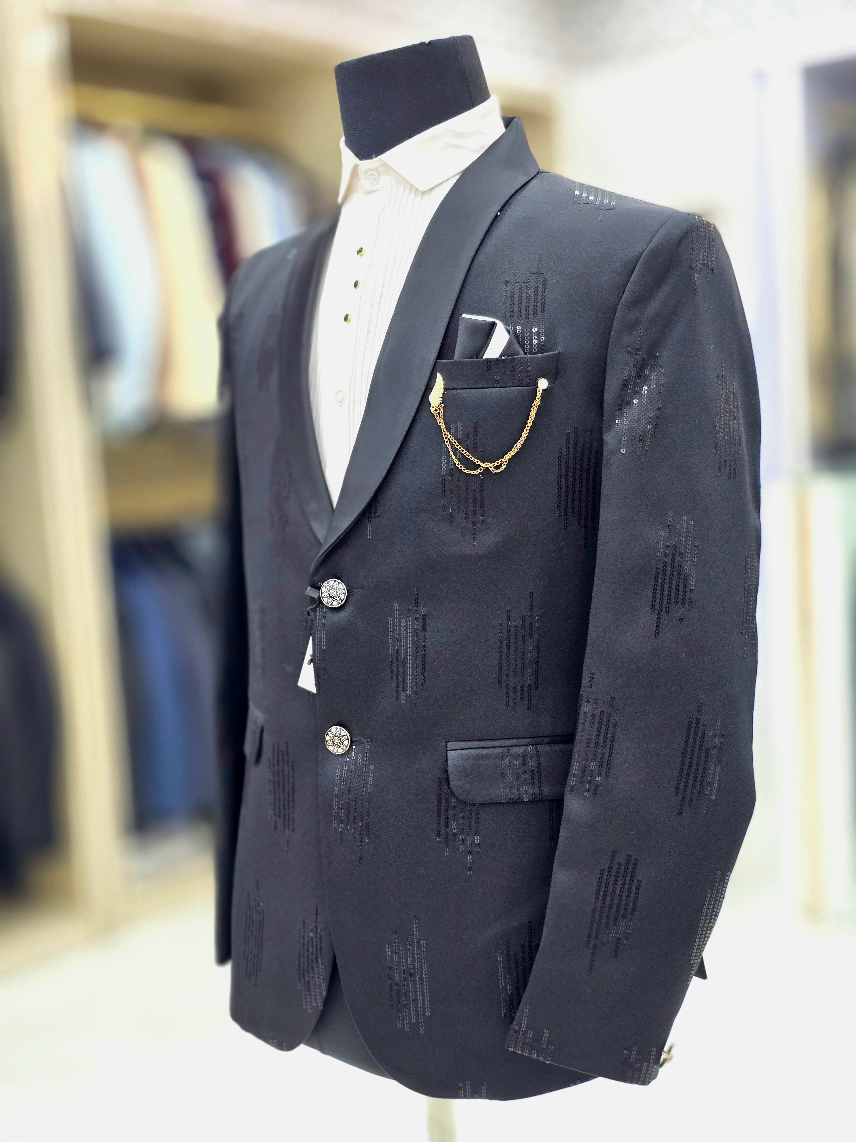 Black colour designer blazer