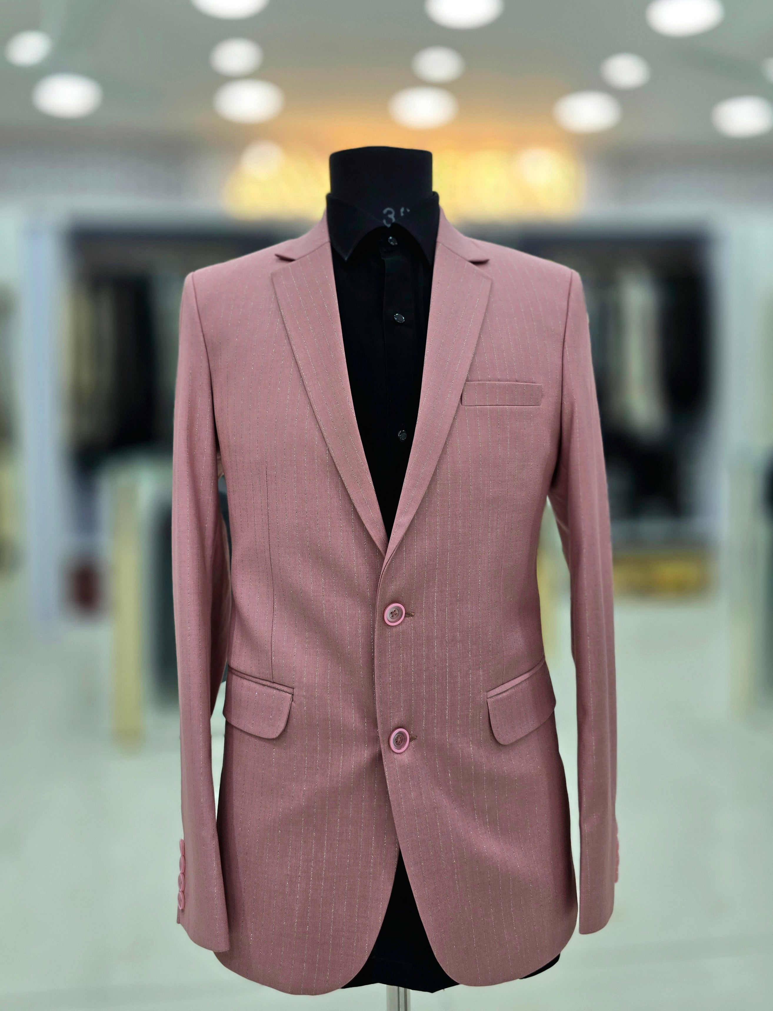 Elegant pink coloured lining blazer