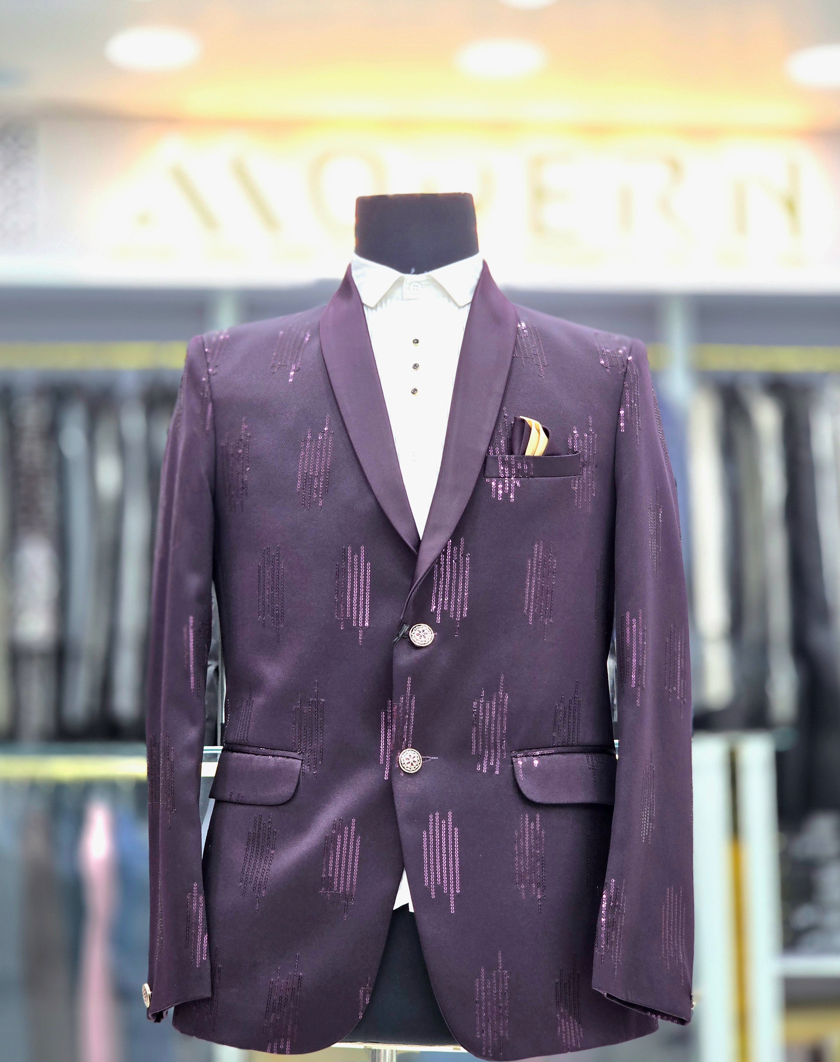 Purple colour designer blazer