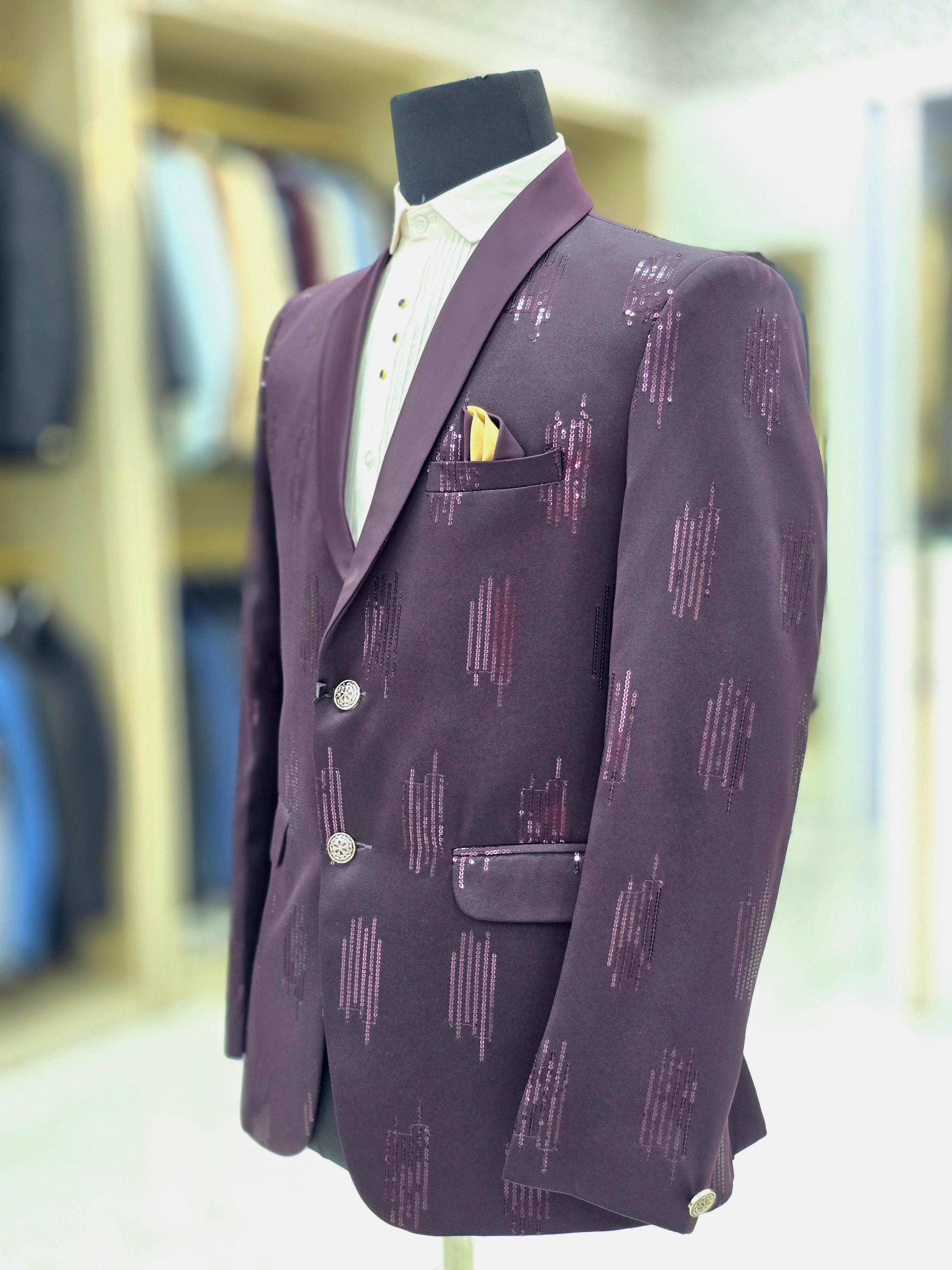Purple colour designer blazer