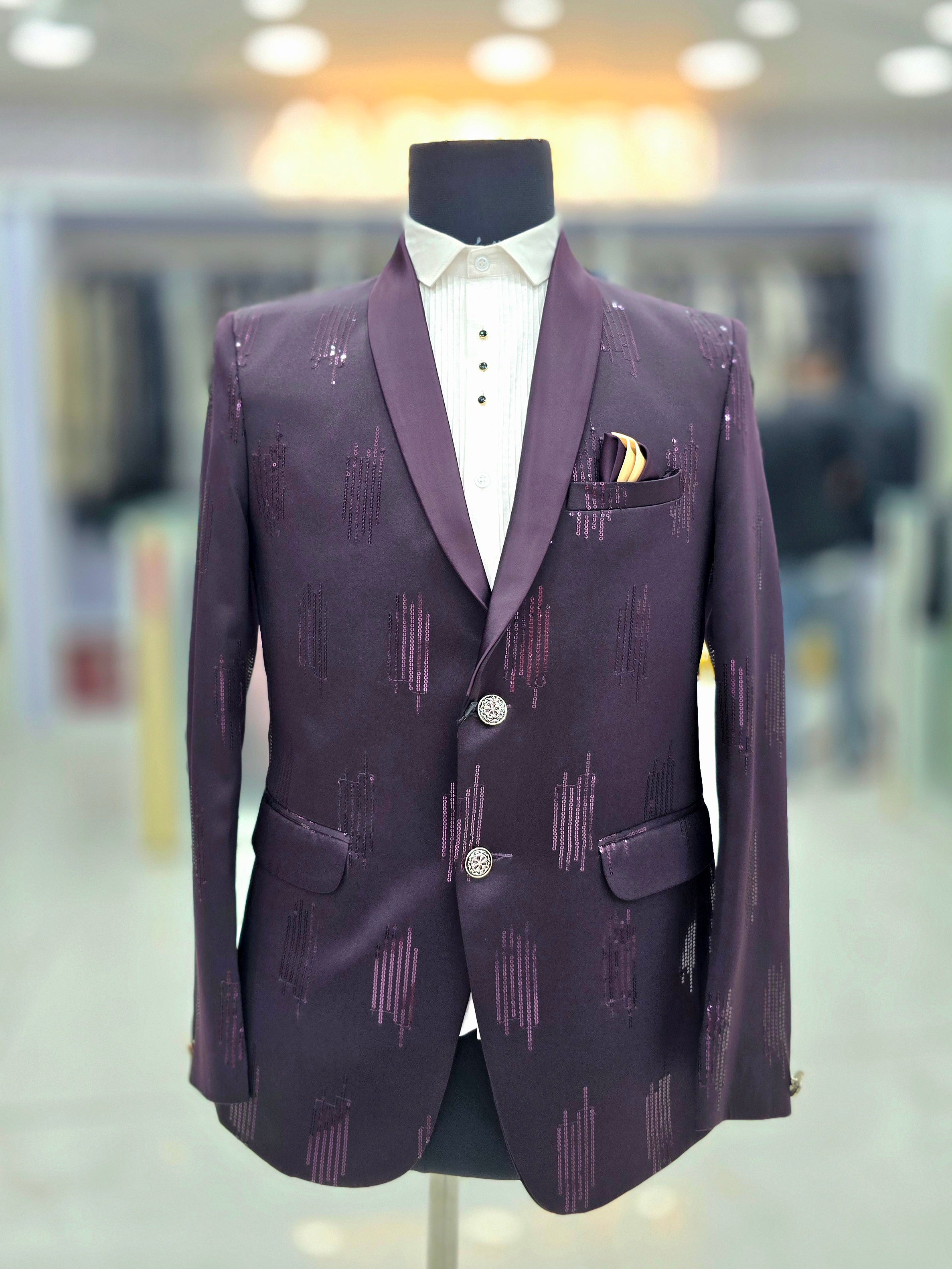 Purple colour designer blazer