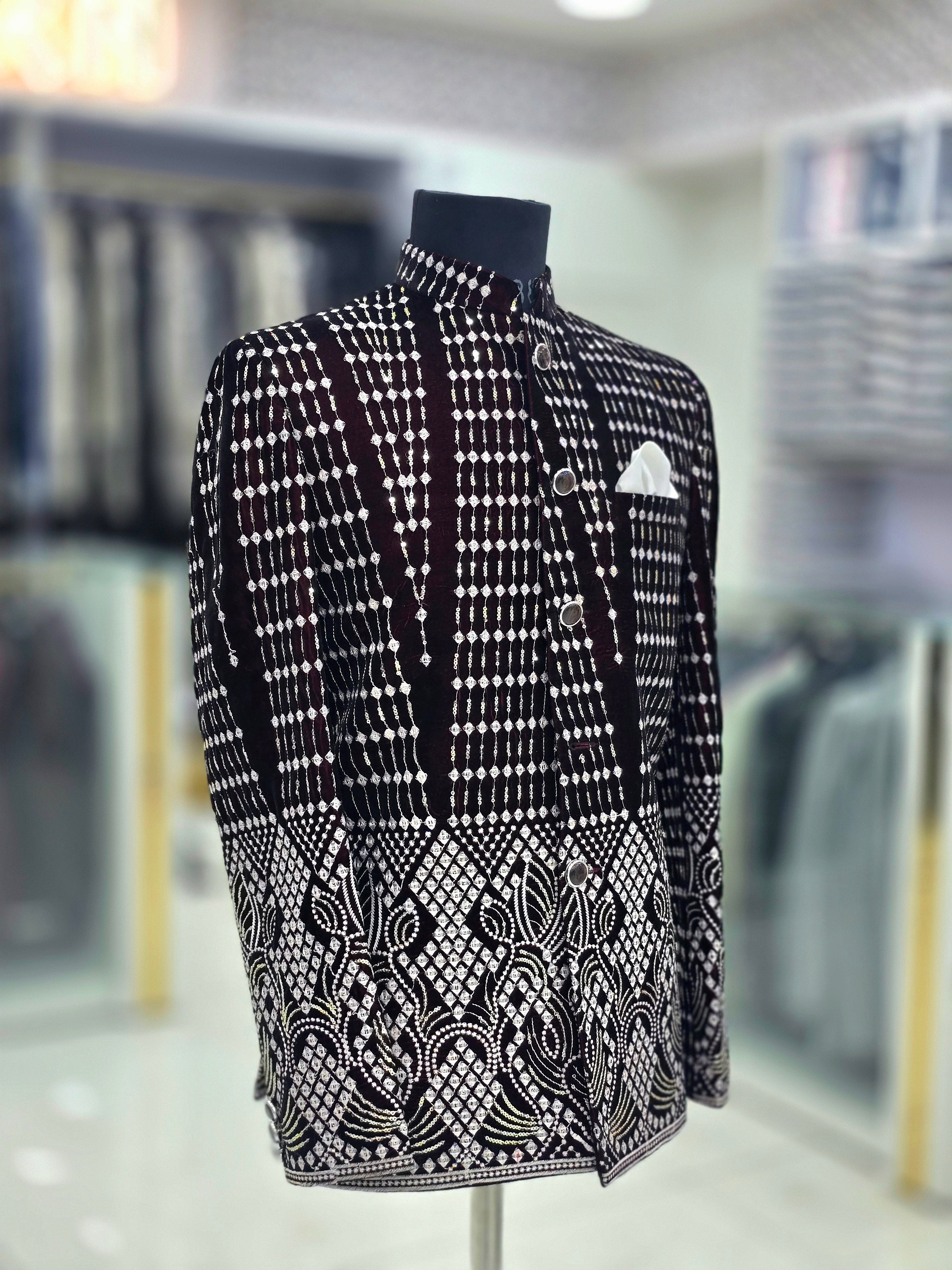 Party wear Maroon coloured designer blazer