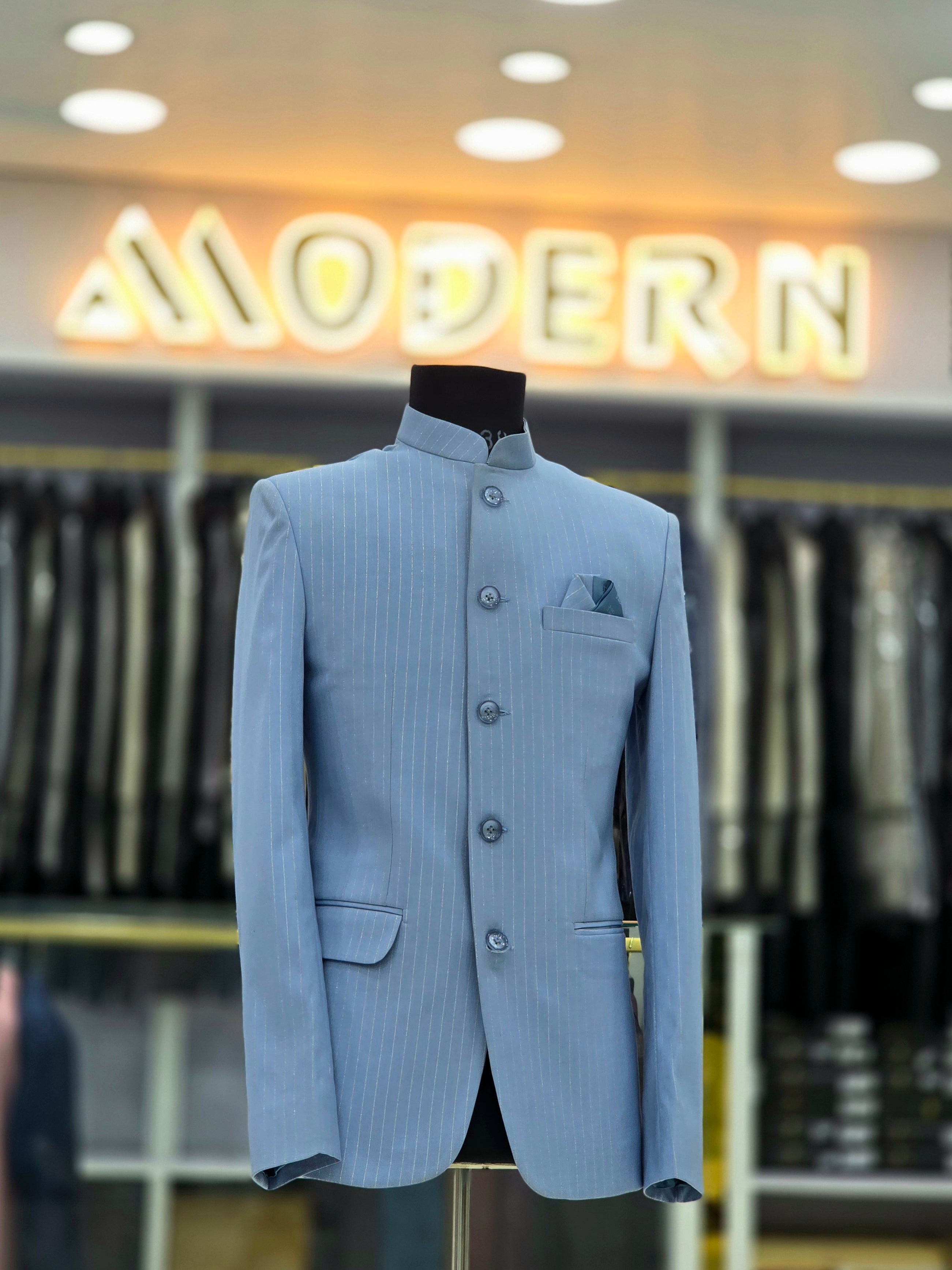 Classics sky blue coloured lining Jodhpuri blazer