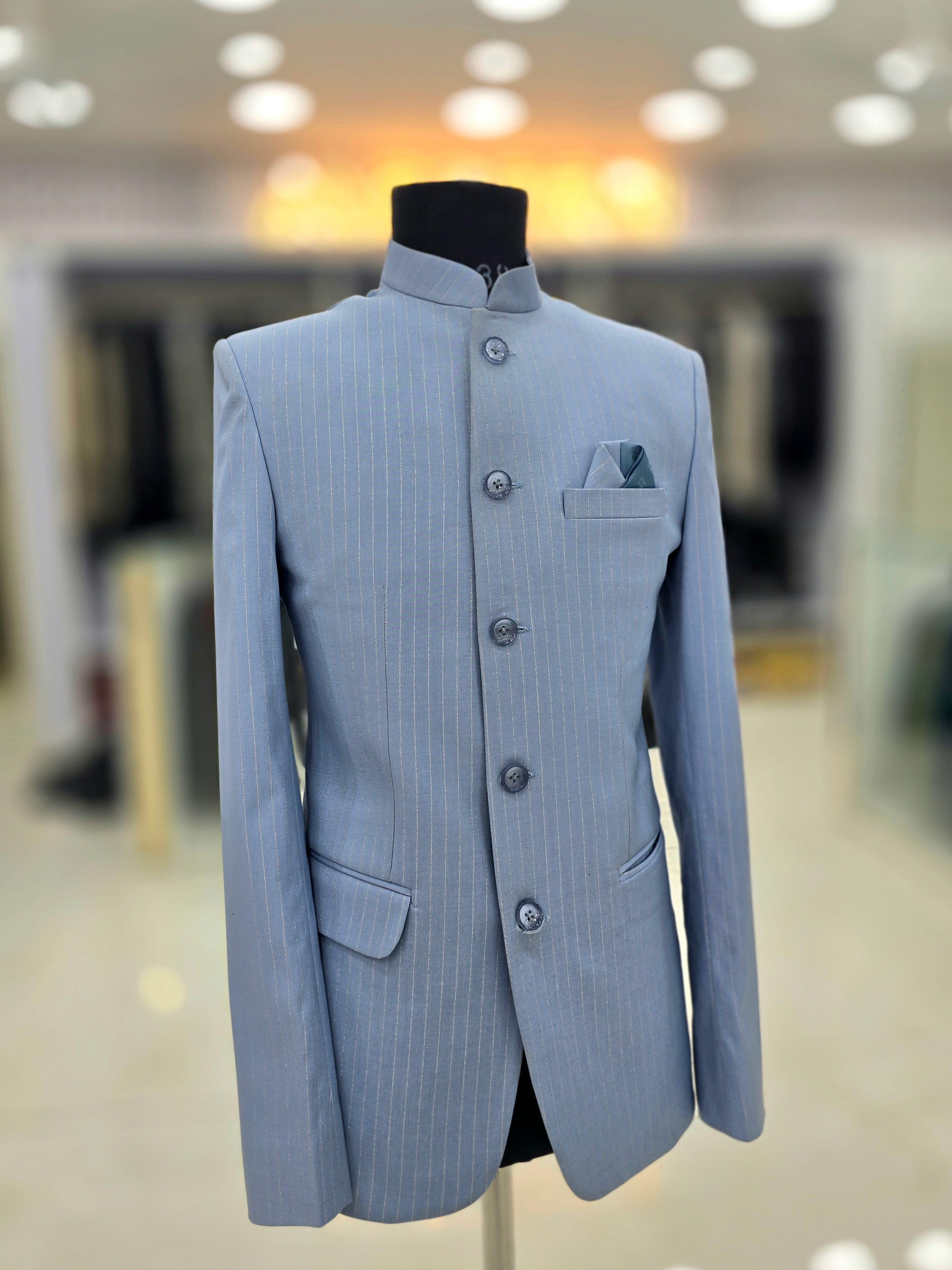 Classics sky blue coloured lining Jodhpuri blazer